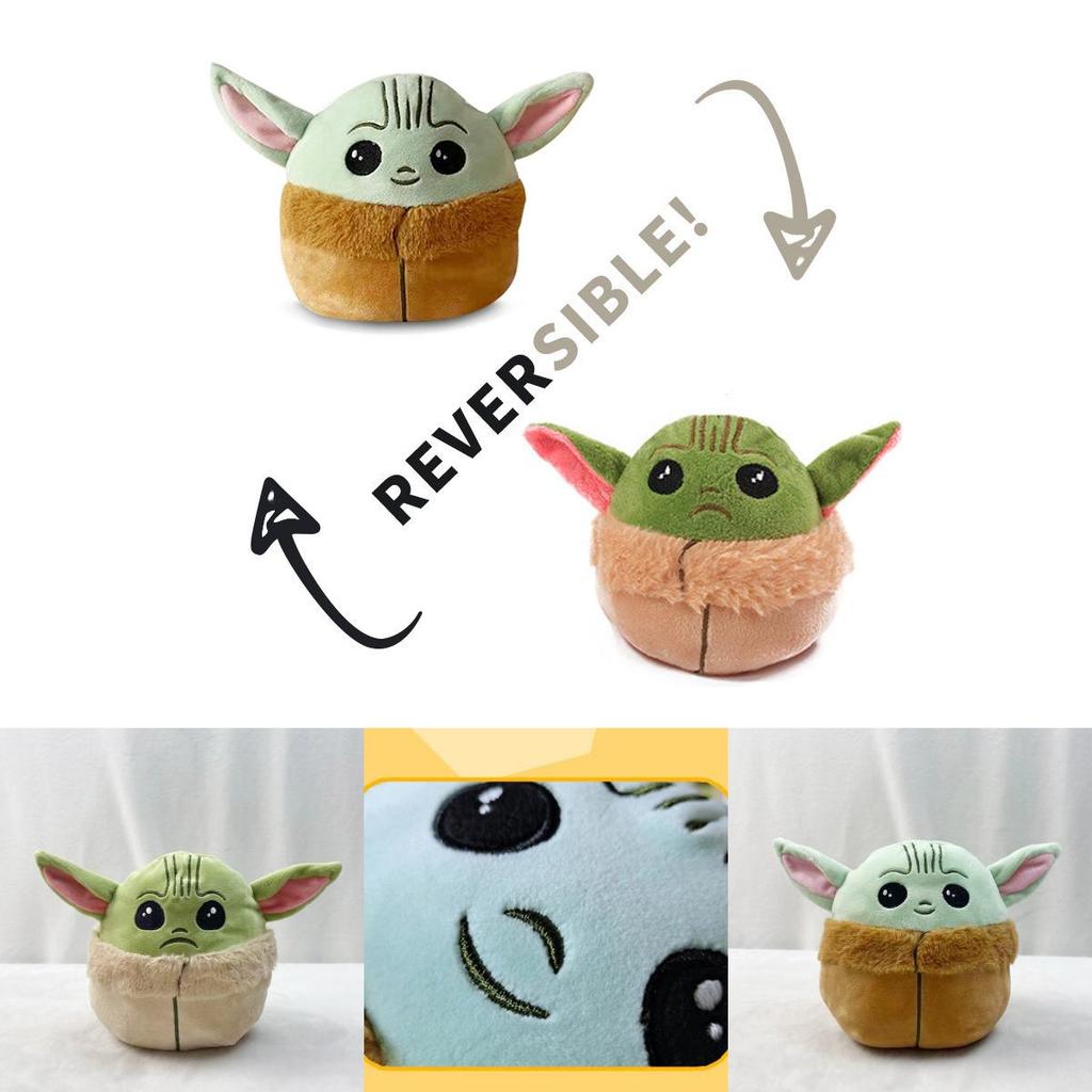 Adorable Double-sided Baby Yoda Plush Toy For Kids With Soft Crystal Fabric
