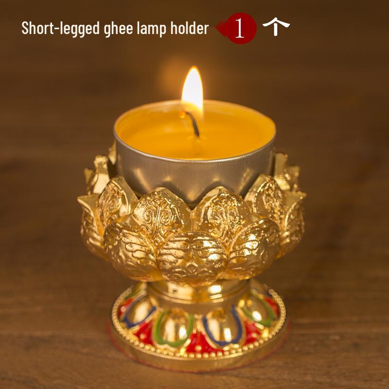 Tybetański Styl Długo Palący Nepalski Lotosowy Uchwyt na Lampę Ghee do Dekoracji Domu