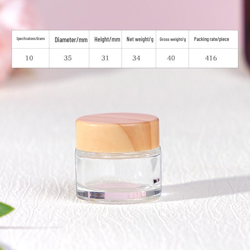 Travel Size Cosmetic Cream Bottle with Wood Grain Lid for Skincare and Makeup Remover