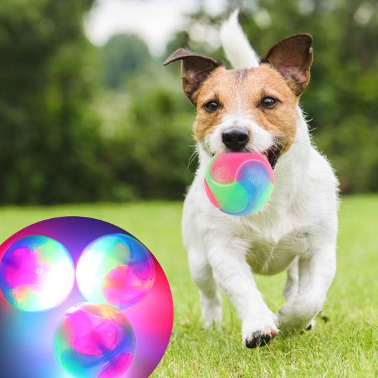 Giocattolo a Palla Elastico per Animali Domestici Buona Resistenza Bagnata Resistente al Morso Lampeggiante Rimbalzante Compagno per Animali Domestici Alta Elasticità Pulizia dei Denti Palla Elastica per Gatti per Cani