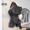 Plush Tissue Box Dispenser Zipper Closure Cartoon Cat Shaped Easy To Install Cute Tissue Box Car Hanging Tissue Organizer