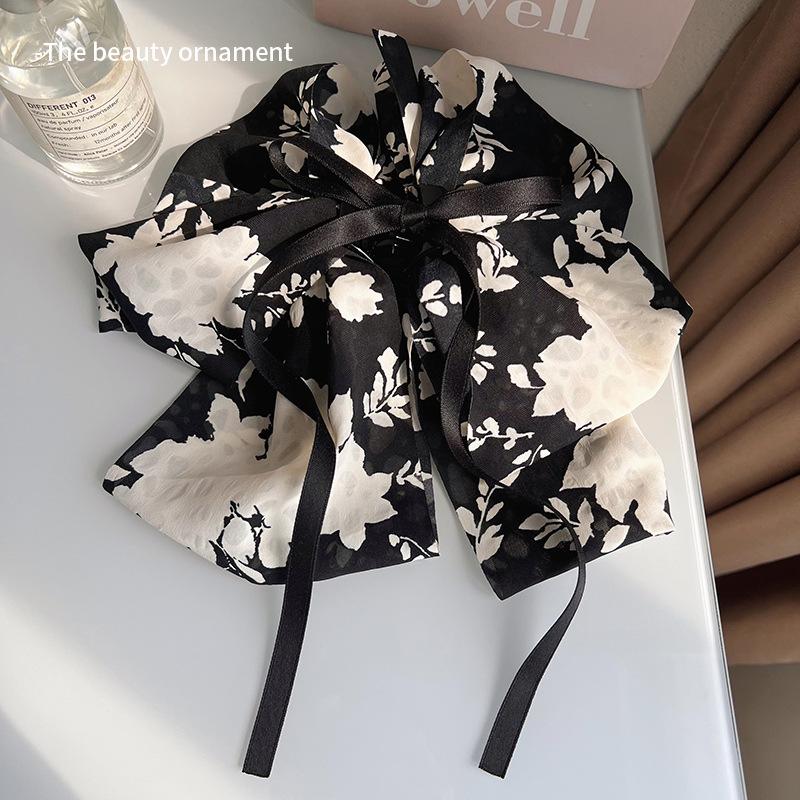 Korea Blume Haarspange für Frauen Elegant Schleife Haarspange Mädchen Schwarz Krabbe Haarspange Retro Halb-Klammer Haarnadel Haarschmuck