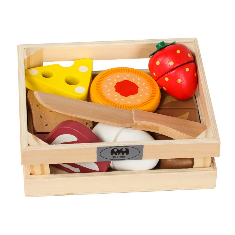 Kids Wooden Fruit & Veggie Role-Play Set: Educational Kitchen Toy Blocks