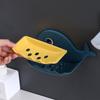 Bathroom Soap Dish Holder Bathroom Soaps Box Storage Shelf Plastic Wall Mounted Draining Organizer Tray ABS 13x7.5cm