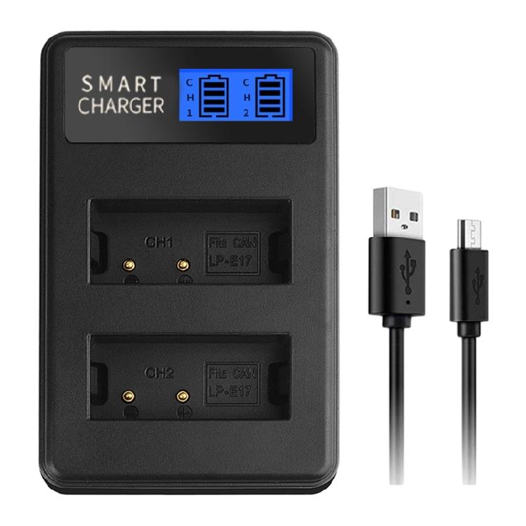 LP E17 LCD Screen Battery Charger, Dual Channel for  EOS Rebel T6i 750D 1