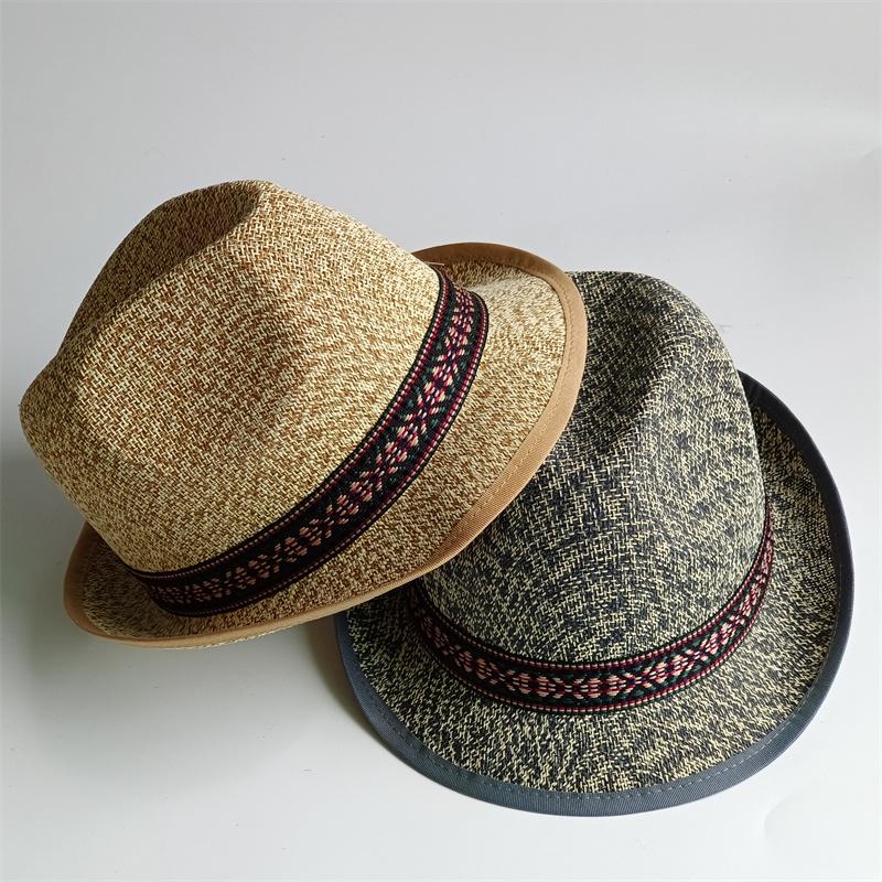 Sun Hat French Style Versatile Summer Breathable Outdoor Travel Headwear Men'S Rolled Brim Fedora & Women'S Sun Shading Jazz Hat