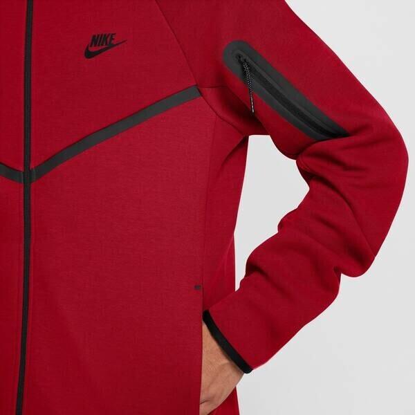 Толстовка Nike Tech Full-Zip Windrunner Hoodie (HV0949) спортивный красный/черный