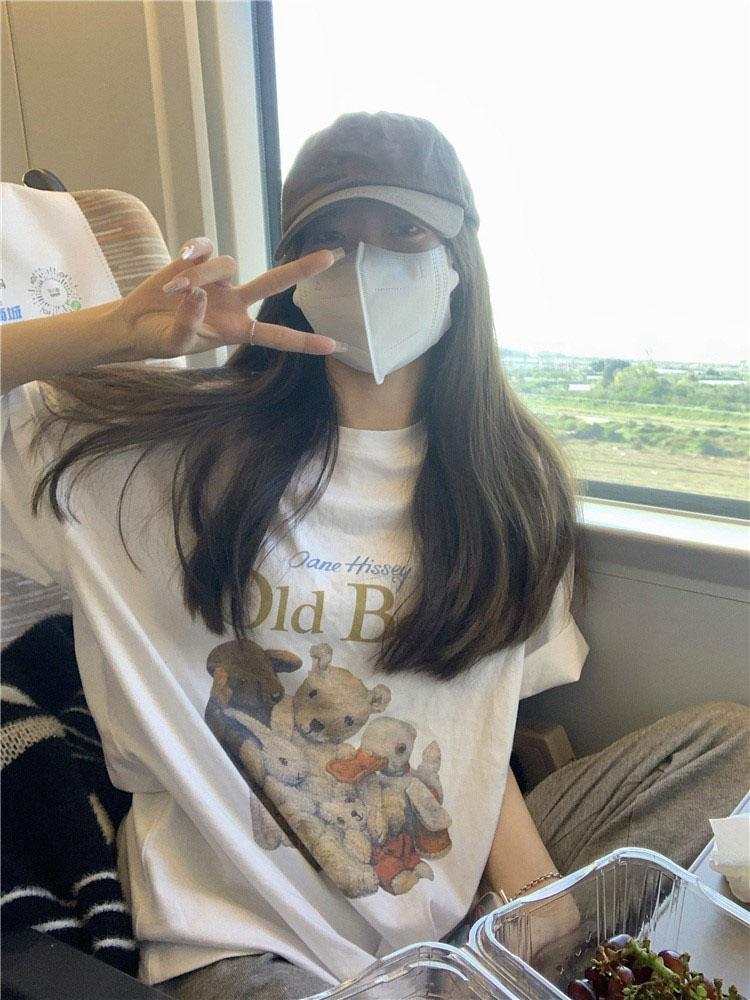 Shirt Oversize Streetwear Harajuku Women cotton women clothing y2k top Short Sleeve Shirt Fashion Loose