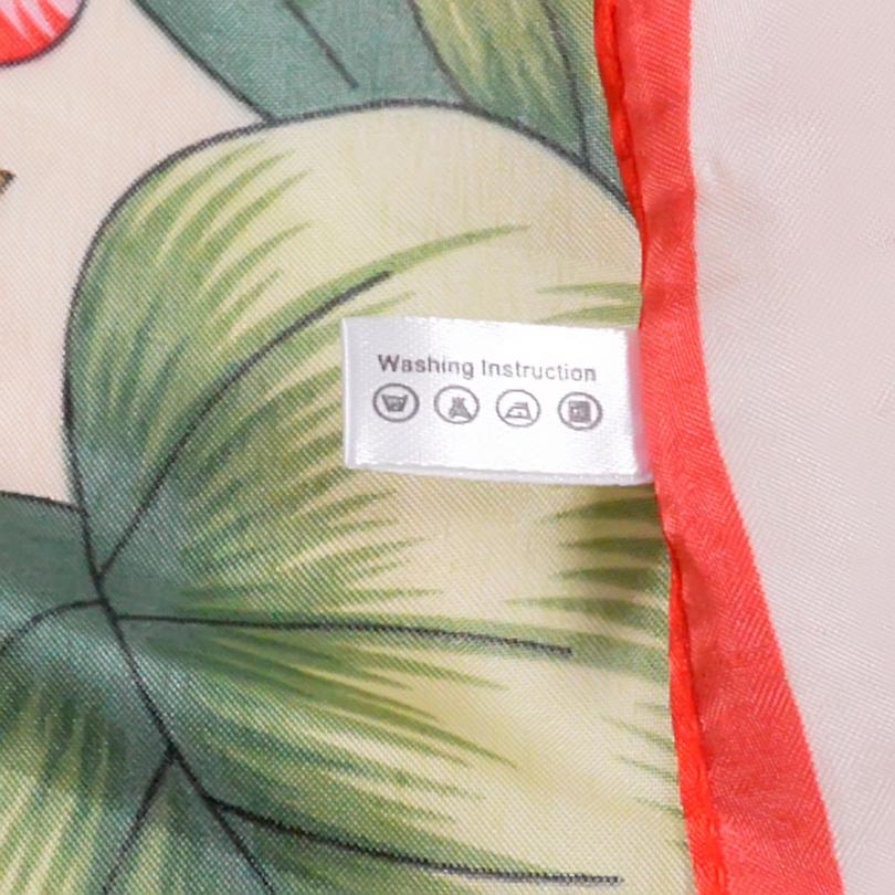 [BYSIFA] Ladies Orange Satin Scarves Head Scarf Hijab 90*90cm Spring Autumn Chinese Peony Pattern Large Square Silk Scarf Shawl