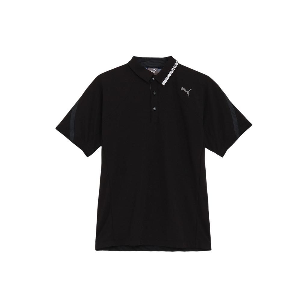 Puma Solid Color Casual Straight Fit Polo Shirt Men tops Black 627601-01