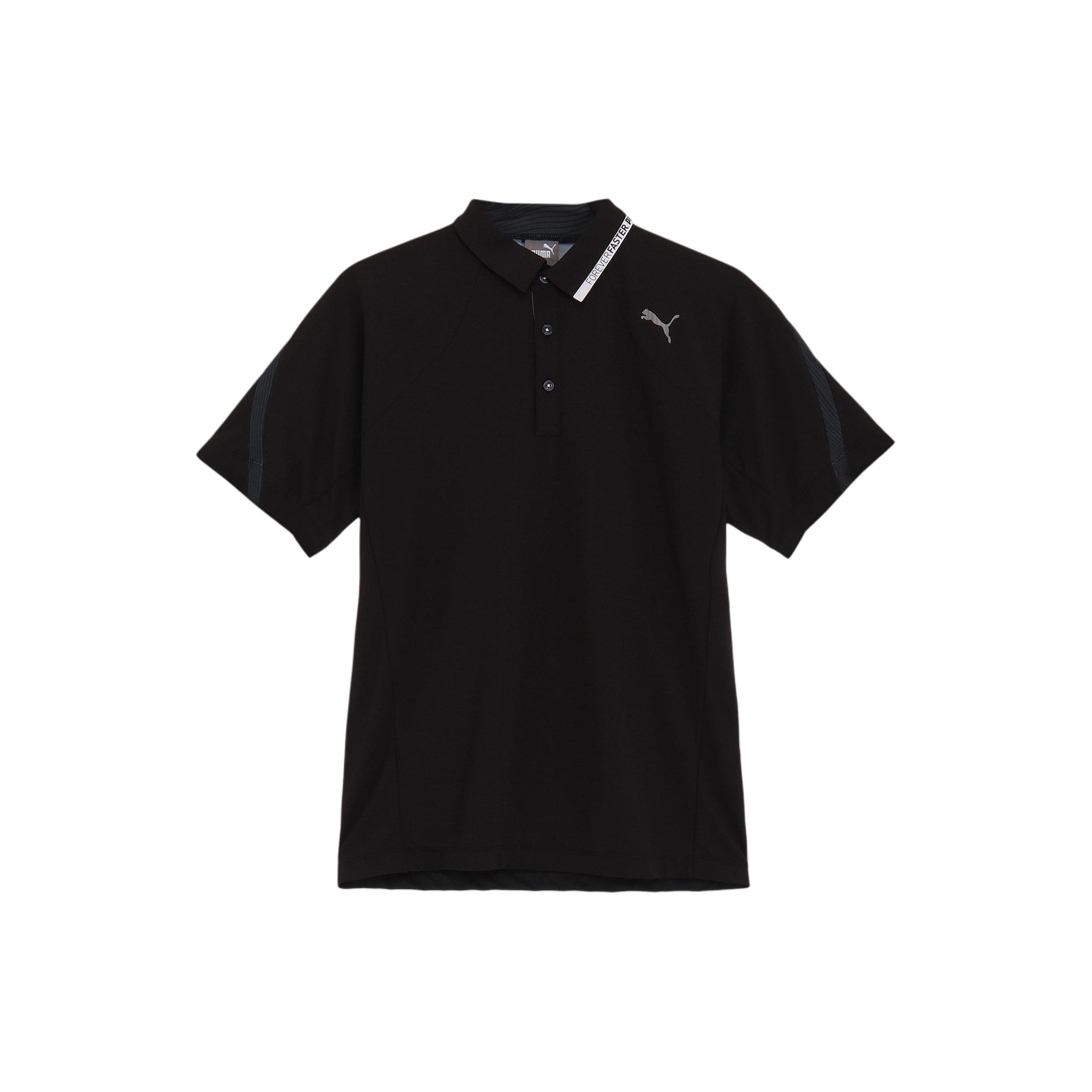 

Puma Solid Color Casual Straight Fit Polo Shirt Men tops Black 627601-01 M