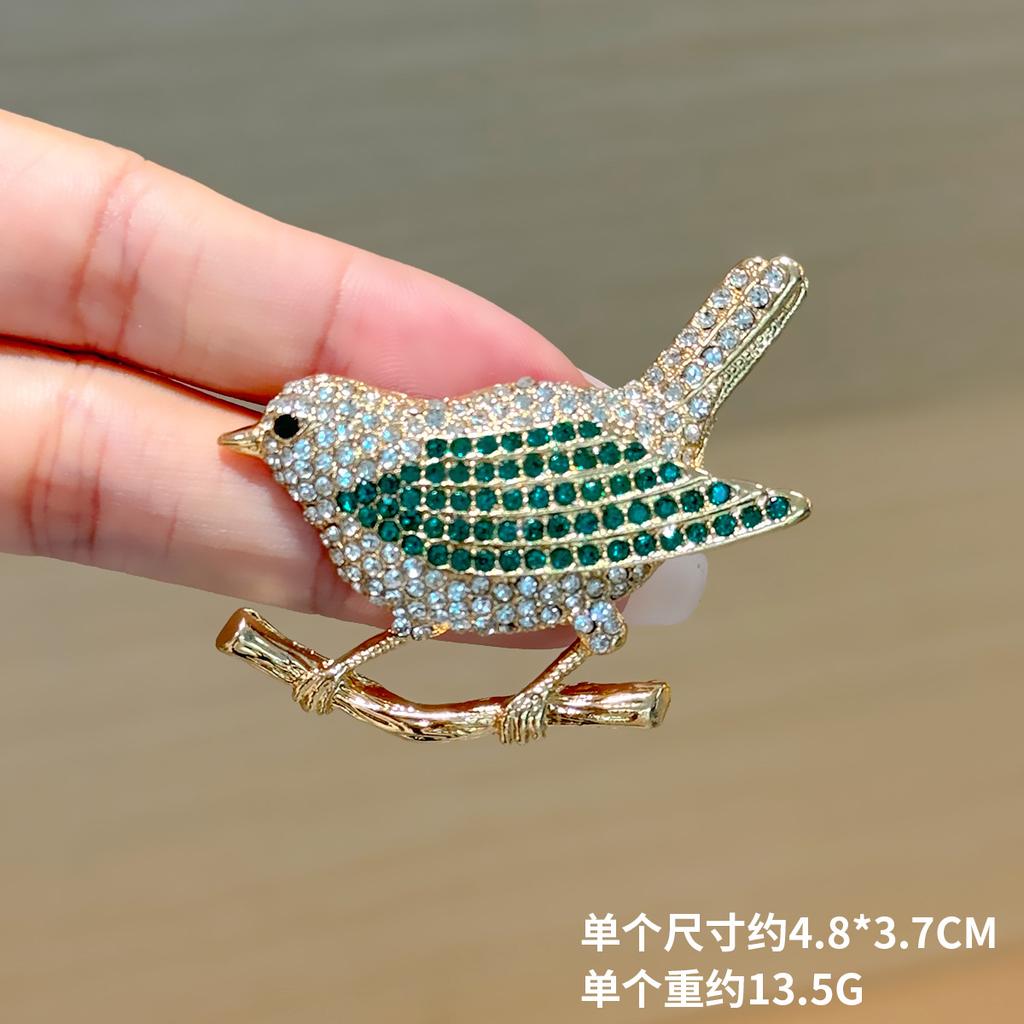 Fashion Bird Branch Brooch Diamond Animal Alloy Jewelry Coat Exquisite Pin Personalized Jewelry