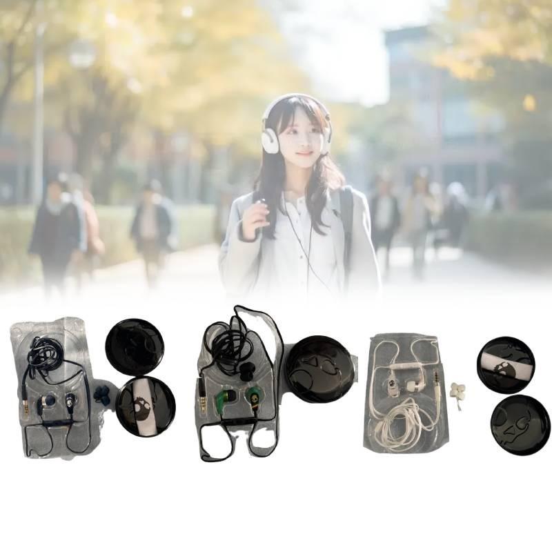 Skull Head Wired In Ear Headphones In Line Control Gaming Simple Plug Straight