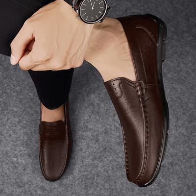 Marque Chaussures de Conduite Outdoor Cuir Véritable Homme Chaussures Décontractées d'Affaires Mocassins Classiques en Cuir Souple Chaussure de Marche Antidérapante