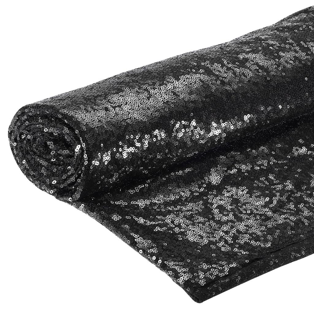 DMiotech 4 Yards Black Sequin Sparkly Iridescent Bling 5 Feet DIY Sewing for Dresses Fabric, Mesh, Wide, Tablecloths, Backdrops, Clothing,