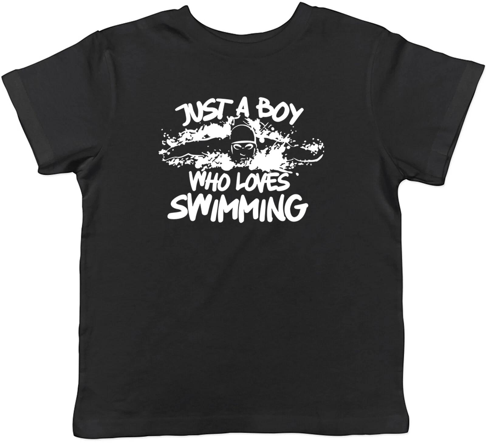 Boy who loves Swimming Kids T-Shirt Swim Swimmer Childrens Boys Girls Gift 130