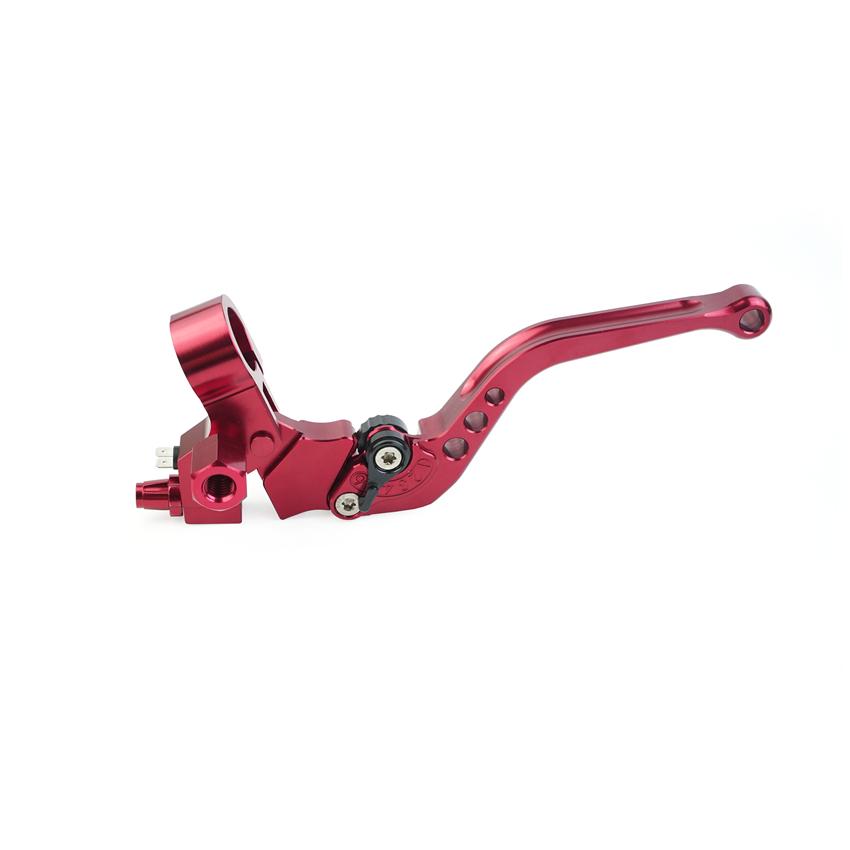 22mm Kopplingshandtag Motorcykel Vänster Linje Kabelhandtag CNC Röd Svart Skoter för Peugeot Benelli Piaggio Aprilia NIU Kymco