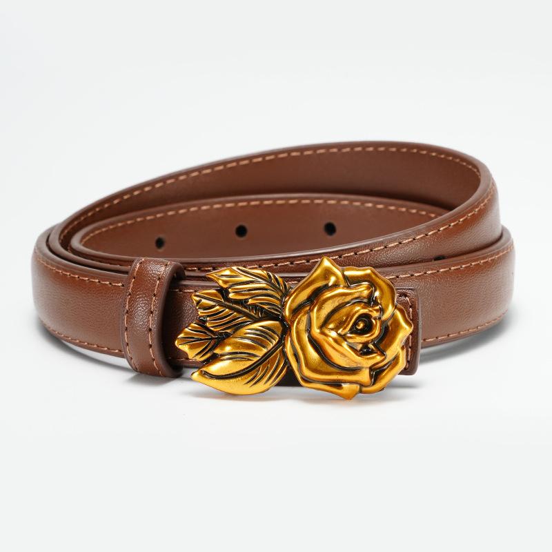 New Belt Women'S Dress Smooth Buckle Belt Decorative Skirt Versatile Women'S Thin Belt