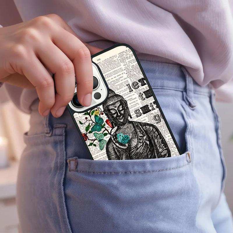 

Let That Shit Go Buddha Phone Case For iPhone 17 Air 15 16e 14 13 Pro Max Coque 12 11 Pro Max PLUS cover iPhone 17pro max