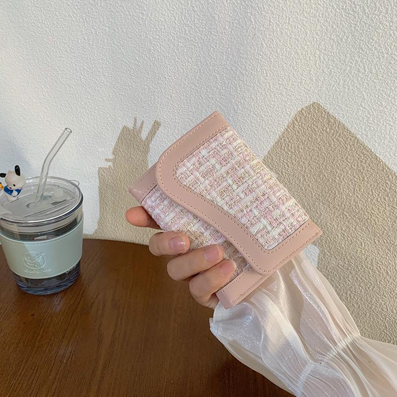 

Xiaoxiangfeng корейский вместительный кошелек INS женский студенческий однотонный простой шик розовый