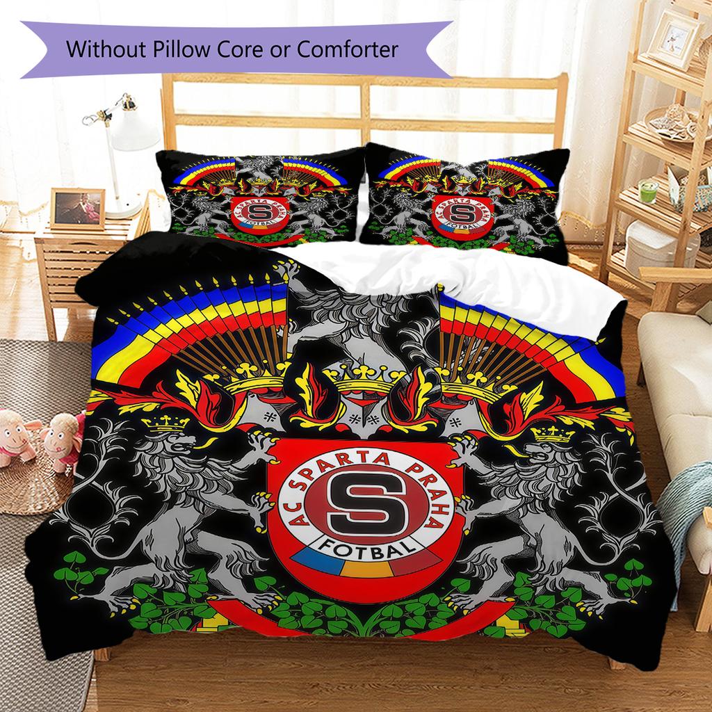 AC Sparta Prag Logo Bettwäsche Steppdecke Set Bettbezug Kissenbezug Heimdekoration Geburtstagsgeschenk (1 Bettbezug + 2 Kissenbezüge, ohne Füllung)