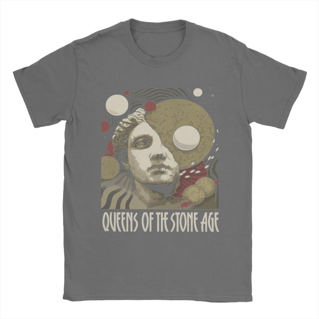 Oversized T Shirt Queens of the Stone Age Music Band Cotton T Shirts American Rock Music Tshirt for Male Short Sleeve Tops
