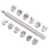 12Pcs Stamping Punch Tool Plants Animals Pattern DIY Leather Craft Carving Stamper 1Pc Handle