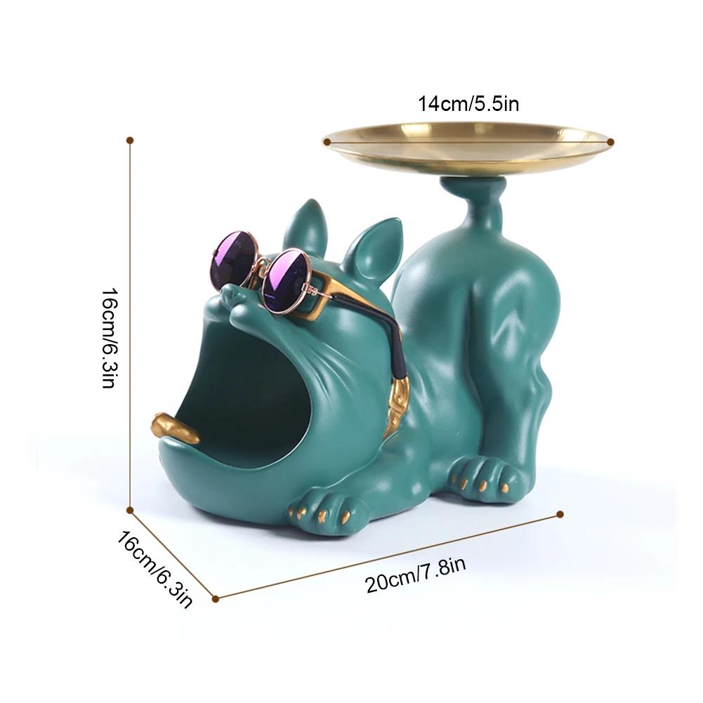 Geometric Shape Figurine Resin Statue Entrance Key Holder Cat Bear Tray Candy Lipstick Jewelry Sundries Storage Home Decoration