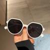1PC Brown Sunglasses Ins Wind Female Korean Version Trendy Internet Celebrity Retro Small Frame White Sunglasses Small Face