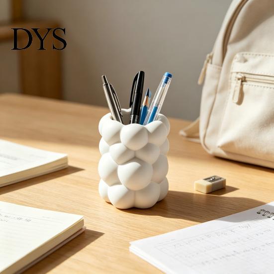 Geschenk für Studenten und Beauty-Enthusiasten 3D-Blasenwolkenform Stifthalter, Schreibtisch-Aufbewahrungsorganizer, Mattes milchiges Kunststoff-Kosmetikwerkzeughalter