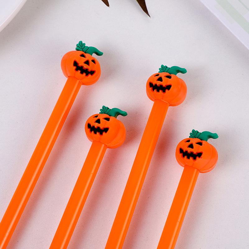 10 PCS Halloween Gel Pens Cute Pumpkin & Skull Design  0.5mm Fine Point Black Ink Perfect for Party Gifts  School & Office Supplies  Waterproof