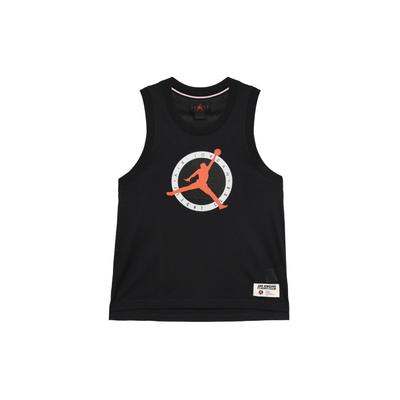 Regata de Basquete Masculina Flight MVP Logo Estampado Gola Redonda Mesh Respirável Tops Cinza Preto DX9729-045