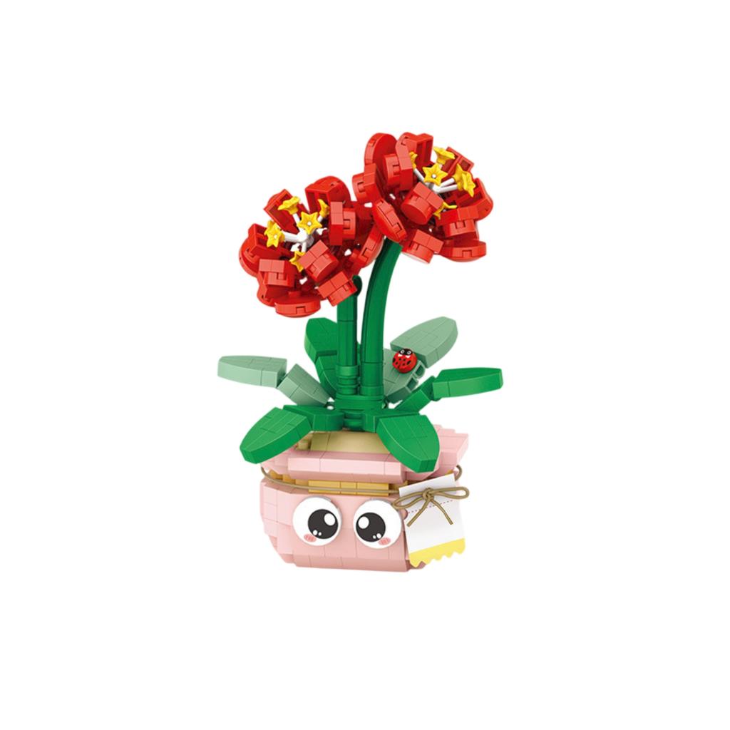 Diy Hand-assembled Flower Buildingblocks With Small Pieces, Everlasting Hand-held Flower Toys