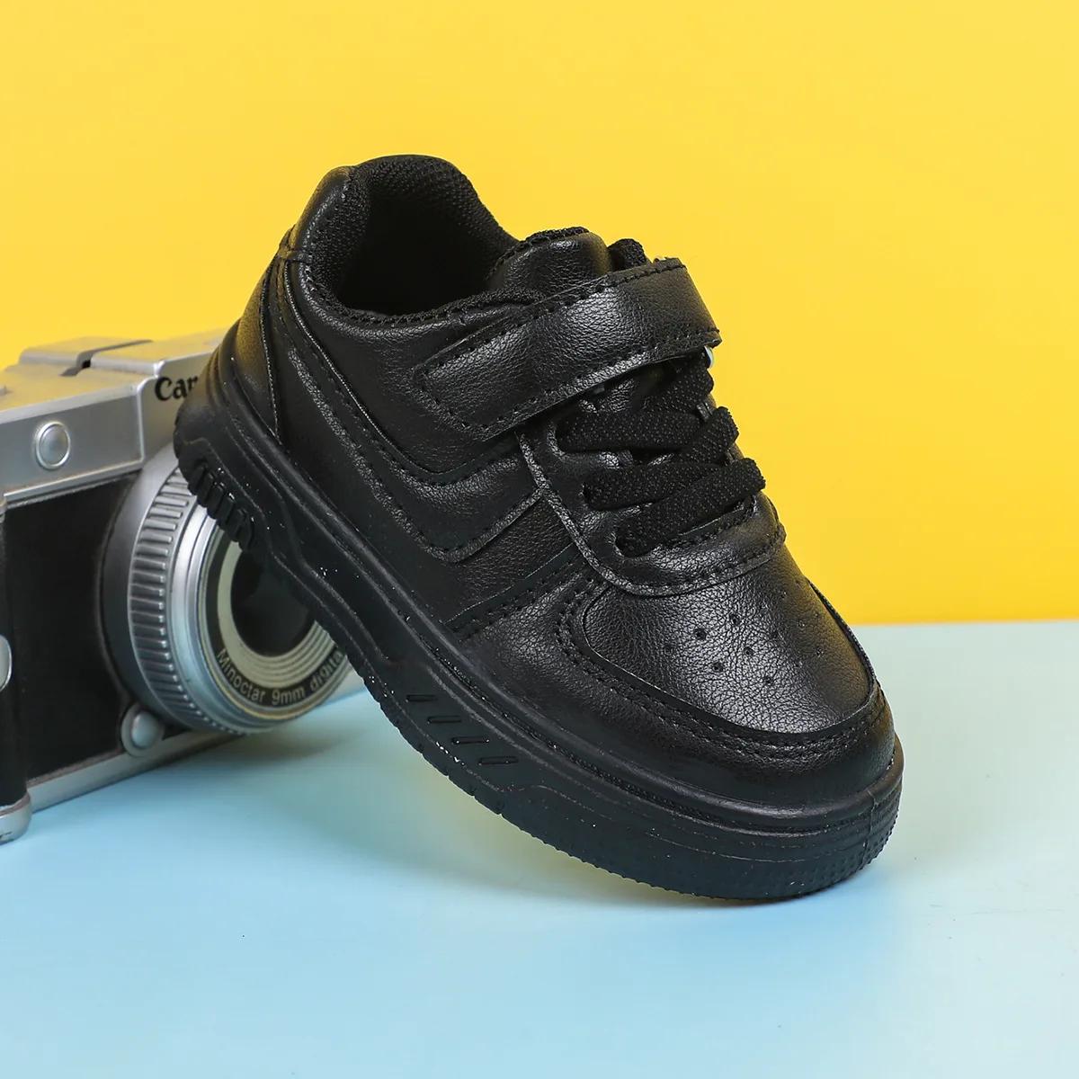 

Children Casual Shoes for Girls Boys Fashion Korean Style 2025 Spring New Soft Bottom Anti-slippery Versatile Breathable Shoes 20 чорний