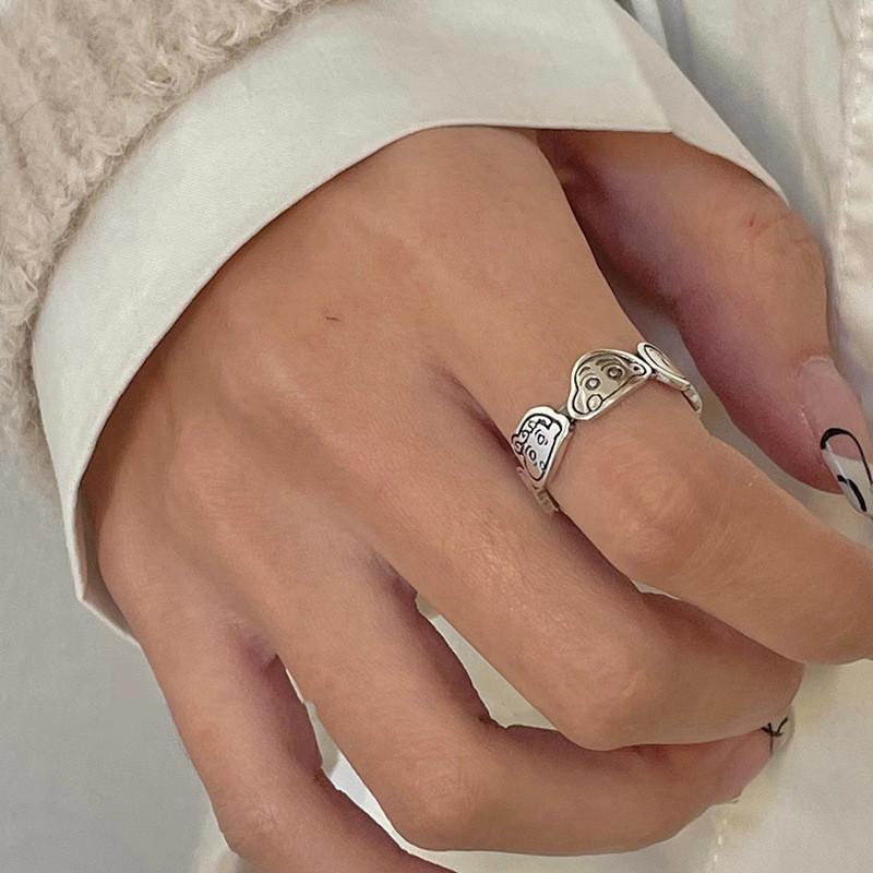 Unique Retro Cartoon Character Ring For Women Featuring Adjustable Open Design