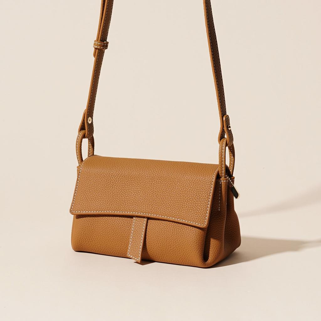 Genuine Leather Women's Bag 2025 New First-layer Cowhide Soft Leather Versatile Simple Solid Color Niche High-end Shoulder Messenger Bag