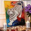 Majestic Tiger Pearl Kit 5D DIY Round Rhinestone Art for Adults Relaxing Handmade Wall Decor Holiday Gift Frameless