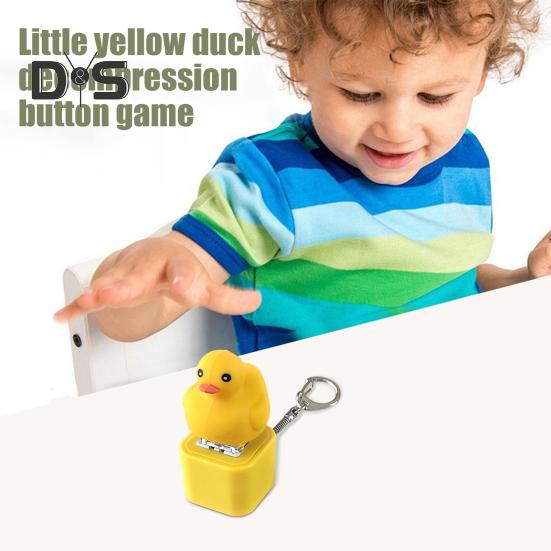 1/2/3 stk Ducky Caps nøkkelring Fidget Toy Sounding Pendant Stress Reliever Duck Keyboard Fidget Toy nøkkelring