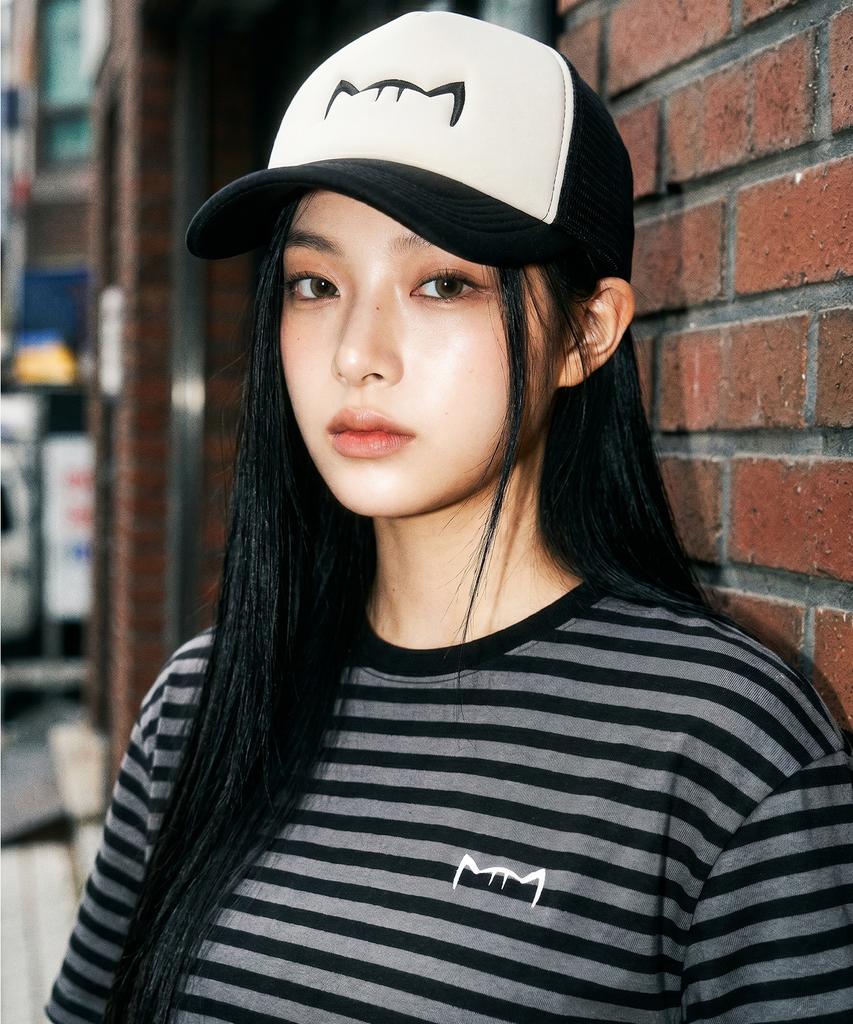 Kikimimi Signature Kitty Mesh Cap (Stone/Black)