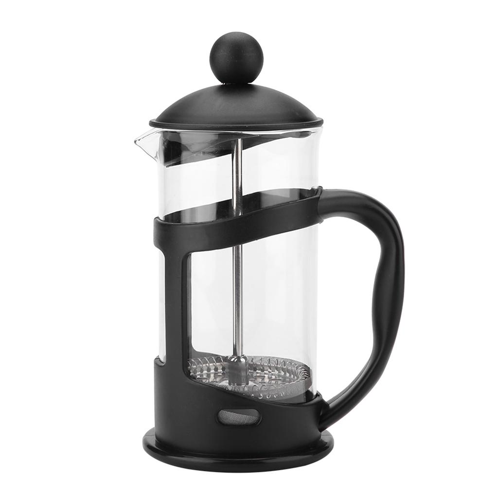 Portable Stainless Steel Glass Cafetiere French Press Maker Home Office Tea Coffee Pot(600mL)