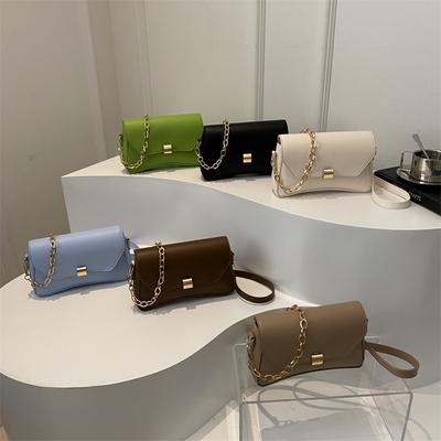 Solid Color Bag for Women New Style Popular Texture Simple Design Fashionable Small Fragrance Style Bag Underarm Crossbody Bag