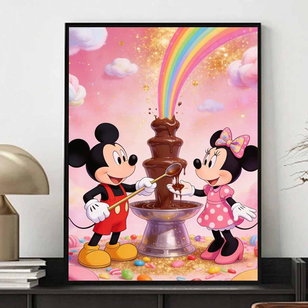 Disney Diamond Paint Mosaic Art Painting Kit Mickey Minnie Chocolate Fountain Rainbow Handmade DIY Home Decor