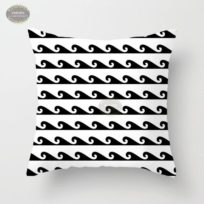 Compass Anchor Pattern Pillowcase Peach Skin Blue Mediterranean Style Gift Living Room Sofa Home Decor Car Seat Cushion Cover