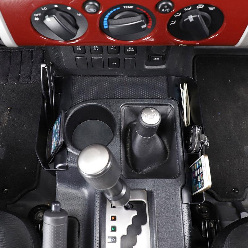 LHD For Toyota FJ Cruiser 2007- Black Car Center Console Gear Side Storage Box Phone Box Car Interior Accessories