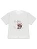 Korean Cute Cat Graphic T-Shirt, Casual Loose Short Sleeve Top for Women,Sweet Heart Korean Text Print, Summer Daily Fashion Tee