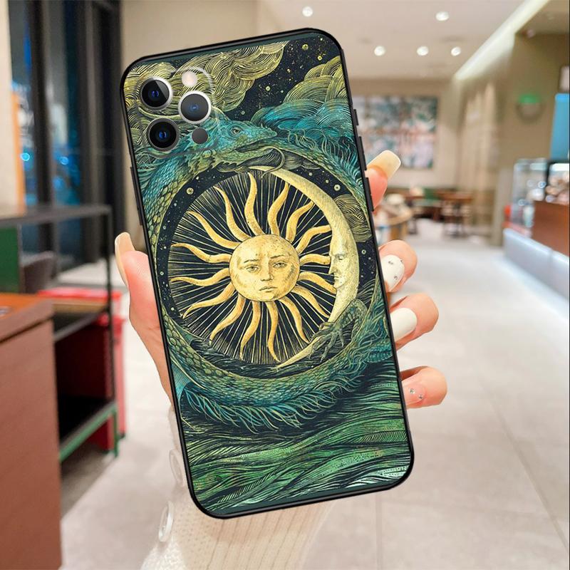 Sun Moon Aesthetic Phone Case For iPhone 17 Air 16 14 13 11 15 Pro Max mini 15 16 Plus 16e Protective Cover