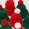 10 STÜCKE 4x6cm Mini Weihnachtsstrickmütze Plüschgarn Fingerhut Weihnachtsdekoration Feiertag Handgefertigt DIY Anhänger