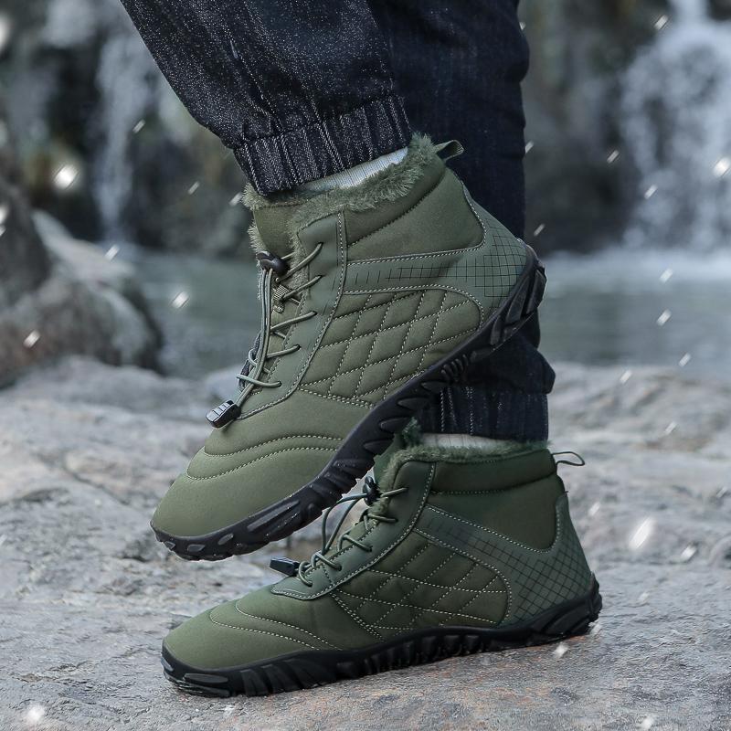 Warm Snow Boots Women Winter Hiking Boots High-top Outdoor Sports Shoes Men Non-slip Plush Sneakers