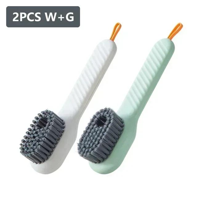 Shoe Brush Multifunction Cleaning Soft Automatic Liquid Shoe Brush Long Handle Clothes Soap Brush With Hook Clean Tool Amagi