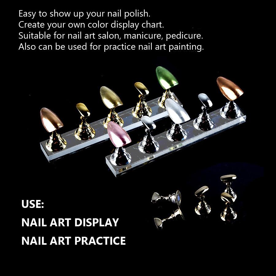 5er-Set Nailart-Ausstellungsständer, magnetischer Schachständer mit Acrylsockel zur Präsentation von Nagelspitzen